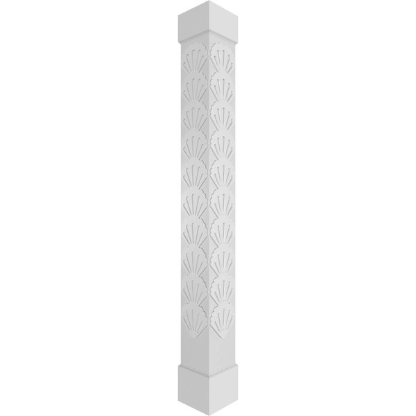 Ekena Millwork Craftsman Classic Square Non-Tapered Bondi Fretwork Column w/ Standard Capital & Standard Base CC0808ENBNDCSCS